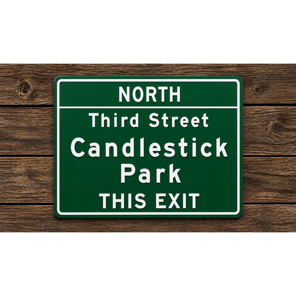 Candlestick Park Stadium Exit Road Sign San Francisco Third Street Giants 49ers